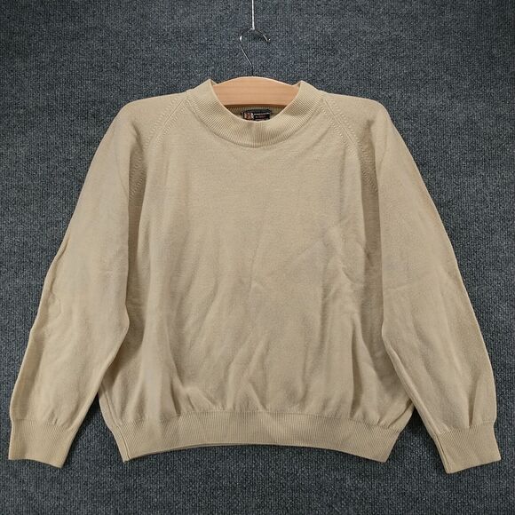 Wolf & Dessauer Men's Sweater Tan M High Neck Pullover Long Sleeve Knit Comfort - Picture 2 of 13